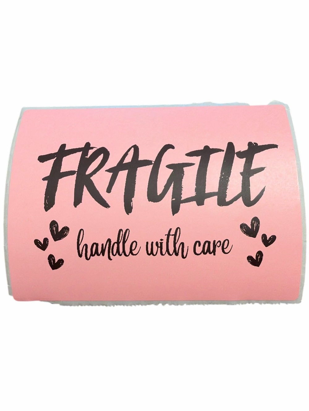 Set of 25 4x3” Pink Fragile Stickers “Handle with Care” - Handmade